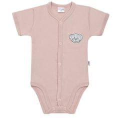 NEW BABY Dojčenské bavlnené celorozopínacie body New Baby BrumBrum old pink 56 (0-3m)
