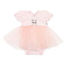 NEW BABY Dojčenské body s tylovou sukienkou New Baby Wonderful ružové 62 (3-6m)