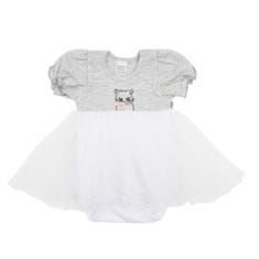 NEW BABY Dojčenské body s tylovou sukienkou New Baby Wonderful sivé 56 (0-3m)