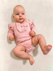 NEW BABY Dojčenské body New Baby Stripes ružové 62 (3-6m)