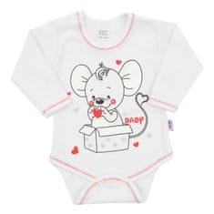 NEW BABY Dojčenské body s dlhým rukávom New Baby Mouse biele 68 (4-6m)