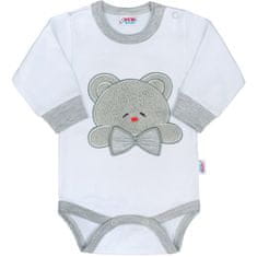 NEW BABY Luxusné dojčenské body s dlhým rukávom New Baby Honey Bear s 3D aplikáciou 56 (0-3m)