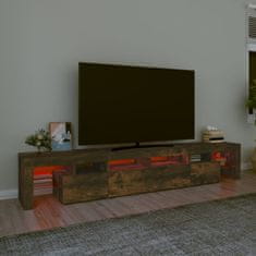 shumee TV skrinka s LED svetlami dymový dub 230x36,5x40 cm
