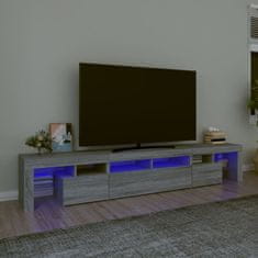 shumee TV skrinka s LED svetlami sivá sonoma 230x35x40 cm