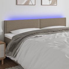 shumee Čelo postele s LED sivohnedé 180x5x78/88 cm látka