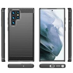 MG Carbon silikónový kryt na Samsung Galaxy S23 Ultra, čierny