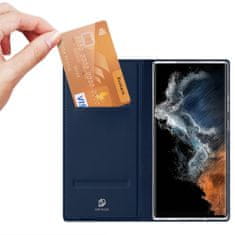 Dux Ducis Skin Pro knižkové kožené puzdro na Samsung Galaxy S23 Ultra, modré