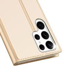 Dux Ducis Skin Pro knižkové kožené puzdro na Samsung Galaxy S23 Ultra, zlaté