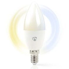 Nedis Inteligentná žiarovka SmartLife svíčka, Wi-Fi, E14, 470 lm, 4.9 W, Teplá - studená bílá