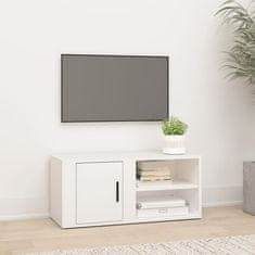 shumee TV skrinka biela 80x31,5x36 cm spracované drevo
