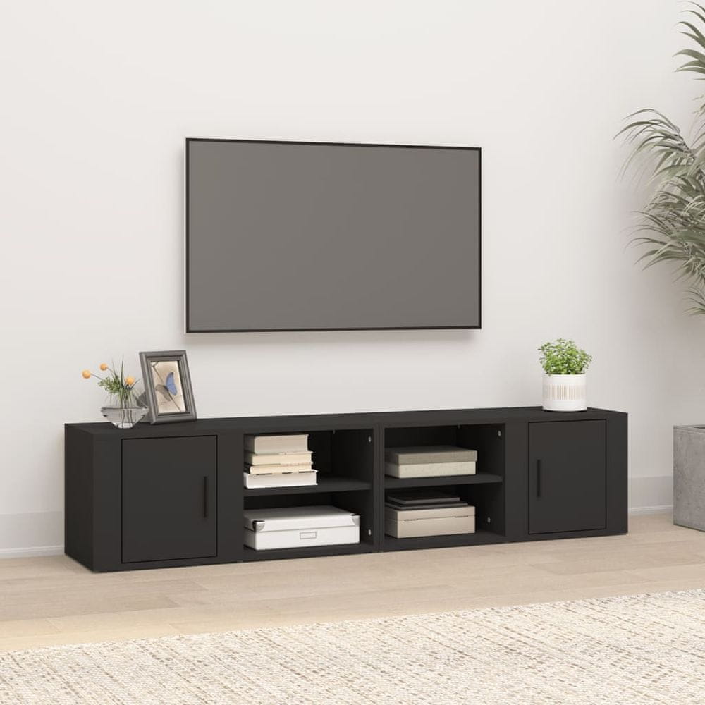 Vidaxl TV skrinky 2 ks čierne 80x31,5x36 cm spracované drevo