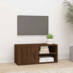 shumee TV skrinka hnedý dub 80x31,5x36 cm spracované drevo