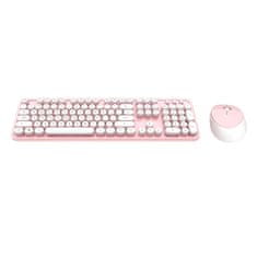 slomart MOFII Sweet 2.4G bezdrôtová klávesnica + myš (bielo-ružová)