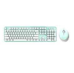 slomart MOFII Sweet 2.4G bezdrôtová klávesnica + myš (bielo-zelená)