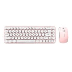 slomart MOFII Bean 2.4G bezdrôtová klávesnica + myš (bielo-ružová)