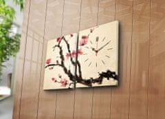 Wallity 2 dielne dekoratívne nástenné hodiny Tree krémovo-ružové