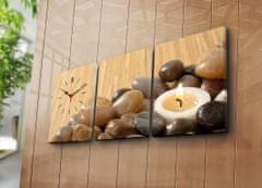 Wallity 3 dielne dekoratívne nástenné hodiny Lora hnedé
