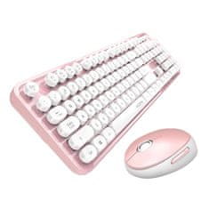 slomart MOFII Sweet 2.4G bezdrôtová klávesnica + myš (bielo-ružová)