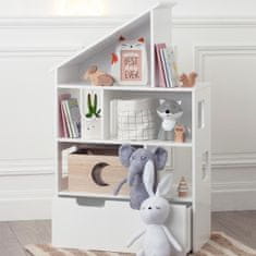 Atmosphera Detská knižnica s úložným boxom na hračky biela 30x64x103 cm