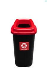 Plafor Odpadkový kôš na triedený odpad 45 l - červený, kov