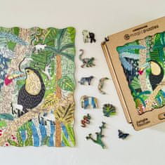Lubiwood Drevené puzzle Tukan z džungle A4 Premium Box 170 dielov
