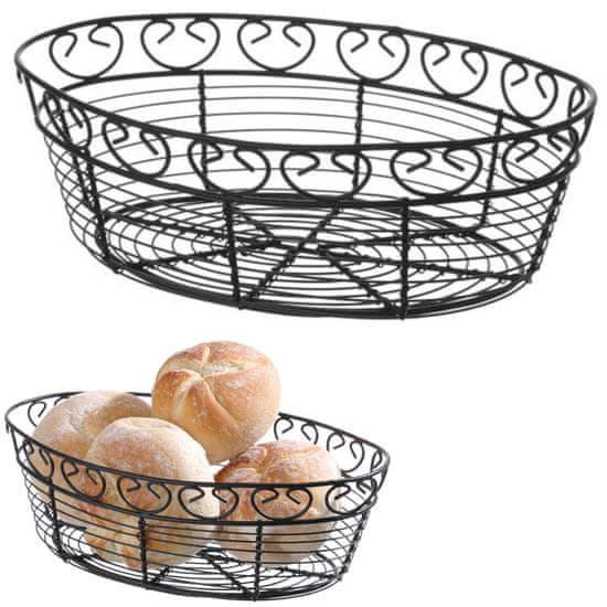 Extrastore Ozdobný oválny drôtený košík na servírovanie chleba - Hendi 425879