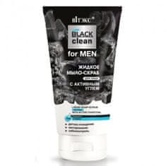 Vitex-belita BLACK FOR MEN - Tekuté Peelingové Mydlo s Aktívnym Uhlím na Tvár (150 ml)