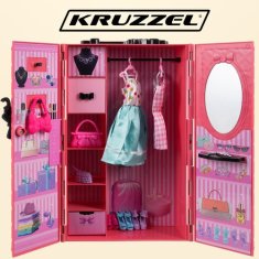 Kruzzel Skriňa / šatníková skriňa pre bábiky + oblečenie Kruzzel 20585