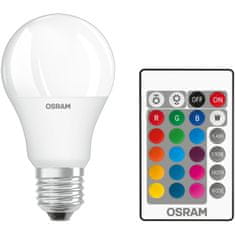 Osram LED žiarovka RGBW E27 A60 9W = 60W 806lm + Pilot diaľkové ovládanie
