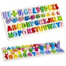 Kruzzel Drevená skladačka abeceda, čísla ISO 10979