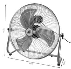 Iso Trade Podlahový ventilátor 140 W strieborný ISO 13345