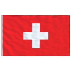 Vidaxl Vlajka Švajčiarska a tyč 5,55 m hliník