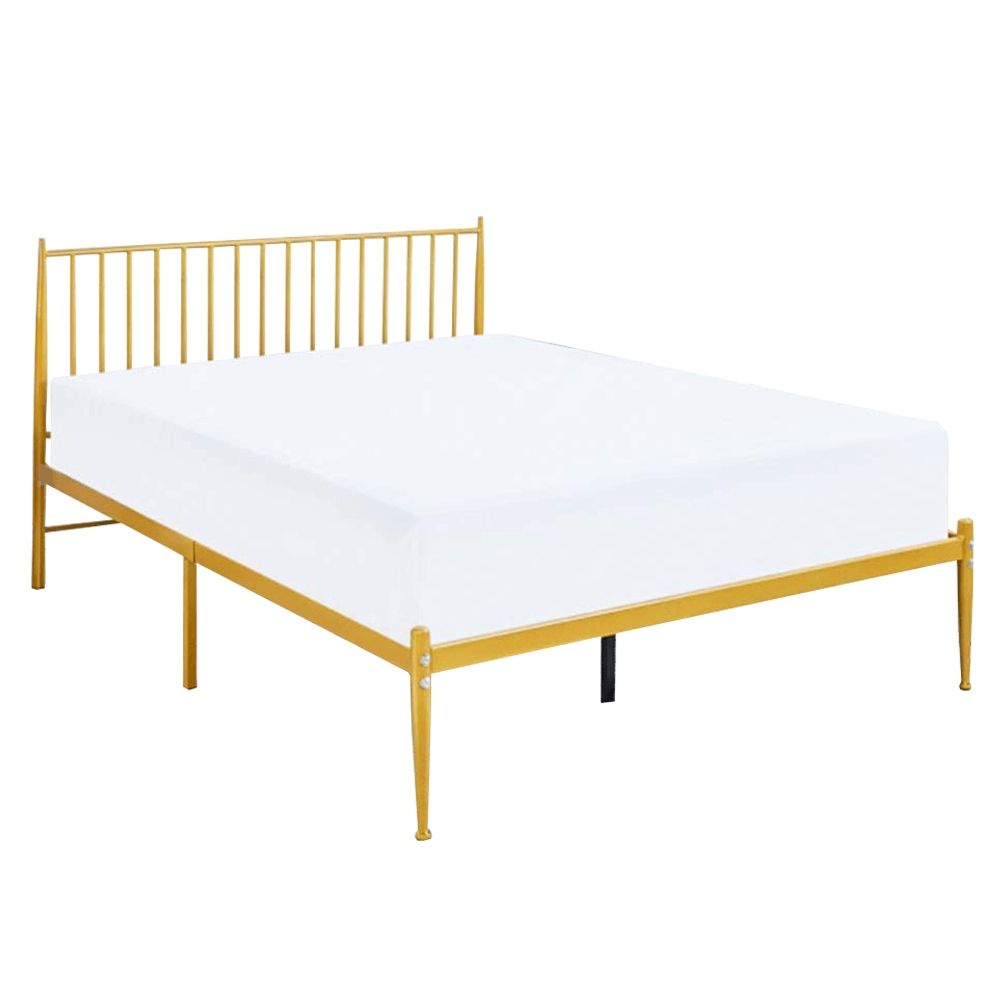 KONDELA Kovová manželská posteľ s roštom Zahara 160x200 cm - zlatá