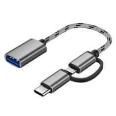 Northix USB adaptér 2 v 1 – Micro USB / USB-C 