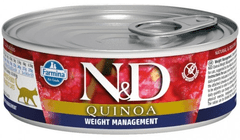 Farmina N&D cat QUINOA weight managment konzerva pre mačky 80g
