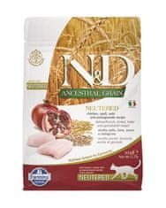 Farmina N&D cat AG adult, neutered, chicken, spelt, oats & pomegranate 0,3kg