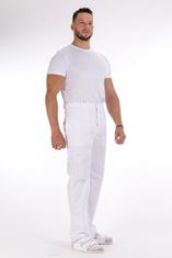 BORTEX Nohavice na pevný pás biele (100% bavlna) 44/182