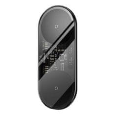 BASEUS WXSX010101 LED Display 2in1 Bezdrôtová Nabíjačka 20W (s USB-C Káblom 1m Black) Black