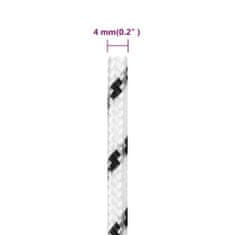 Vidaxl Pletené lodné lano biele 4 mm x 25 m polyester