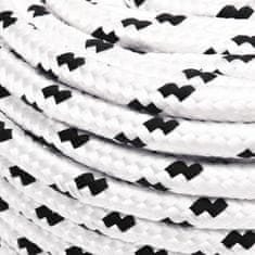 Vidaxl Pletené lodné lano biele 6 mm x 25 m polyester