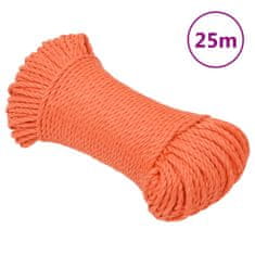 Vidaxl Pracovné lano oranžové 6 mm 25 m polypropylén