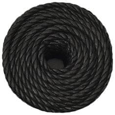 Vidaxl Pracovné lano čierne 12 mm 25 m polypropylén