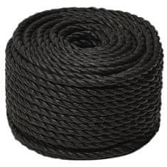 Vidaxl Pracovné lano čierne 12 mm 25 m polypropylén
