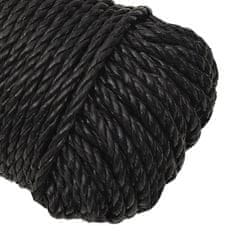 Vidaxl Pracovné lano čierne 6 mm 50 m polypropylén