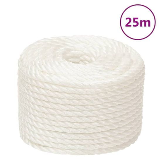 Vidaxl Pracovné lano biele 20 mm 25 m polypropylén