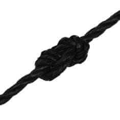 Vidaxl Pracovné lano čierne 6 mm 50 m polypropylén