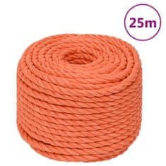 Vidaxl Pracovné lano oranžové 24 mm 25 m polypropylén