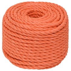 Vidaxl Pracovné lano oranžové 16 mm 50 m polypropylén