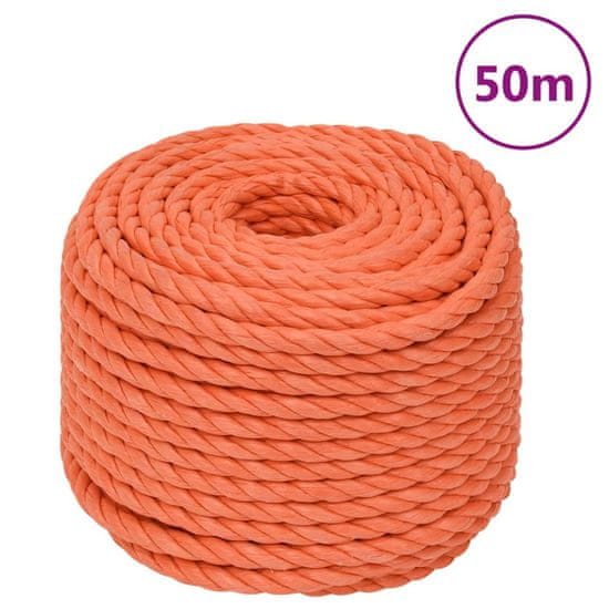 Vidaxl Pracovné lano oranžové 10 mm 50 m polypropylén