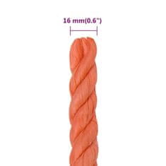 Vidaxl Pracovné lano oranžové 16 mm 25 m polypropylén
